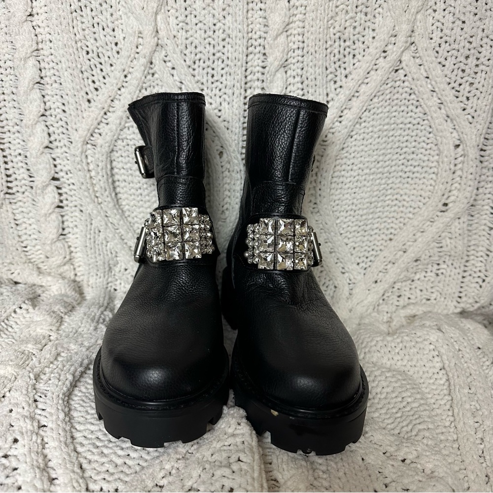 Karl Lagerfeld Black Ankle Boots with Embellished Buckle - Picture 4 of 8